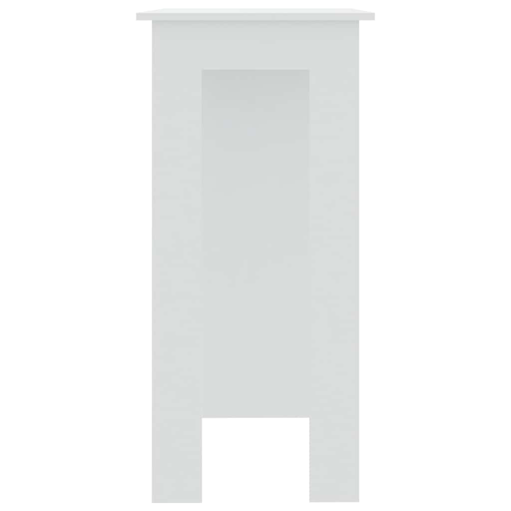 Bartisch mit Regal Weiß 102x50x103,5 cm Holzwerkstoff