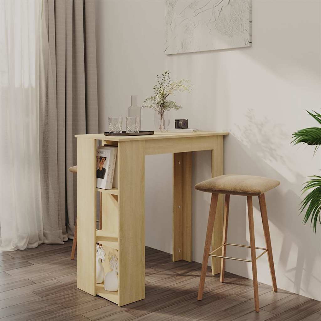 Bartisch mit Regal Sonoma-Eiche 102x50x103,5 cm Holzwerkstoff