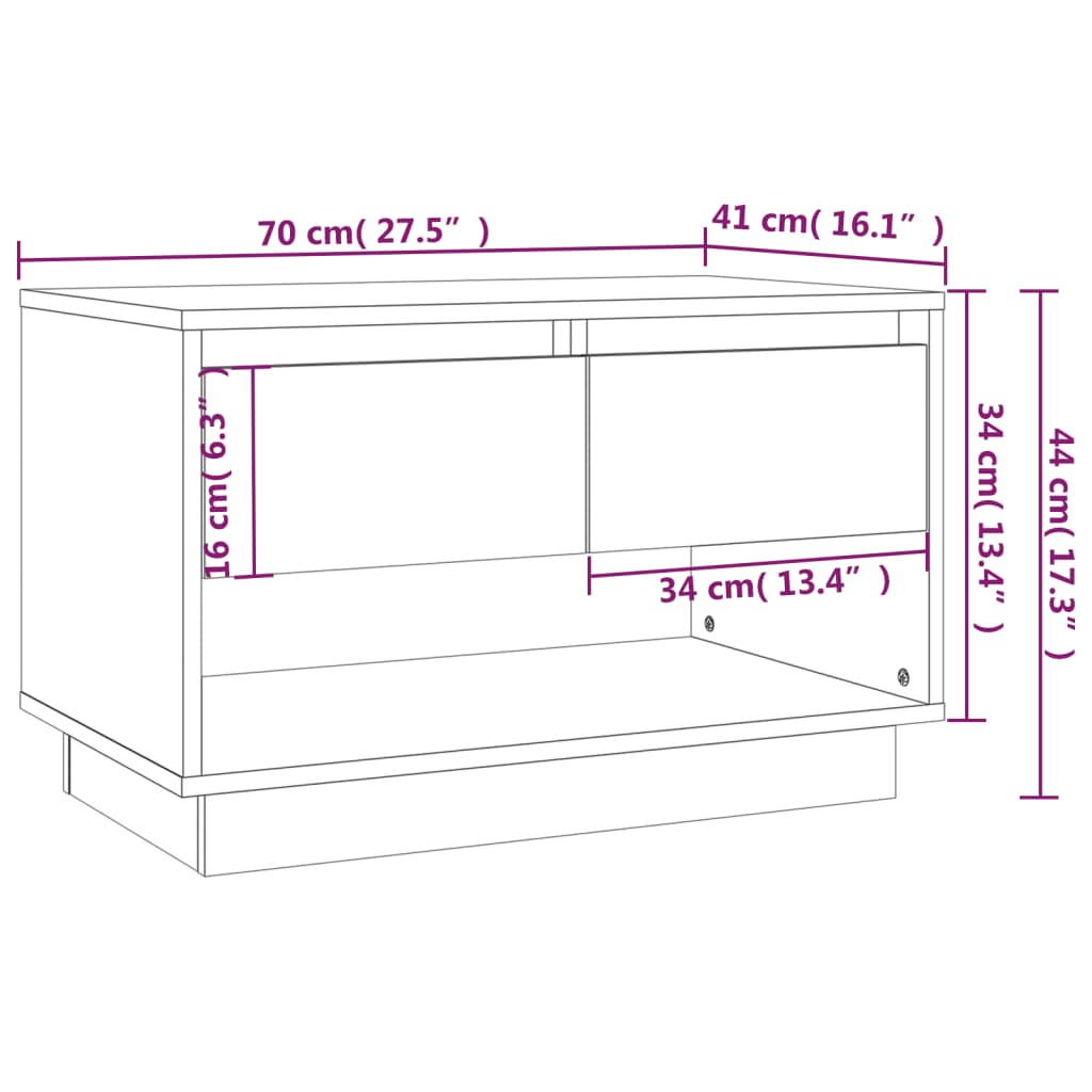 TV-Schrank Betongrau 70x41x44 cm Holzwerkstoff