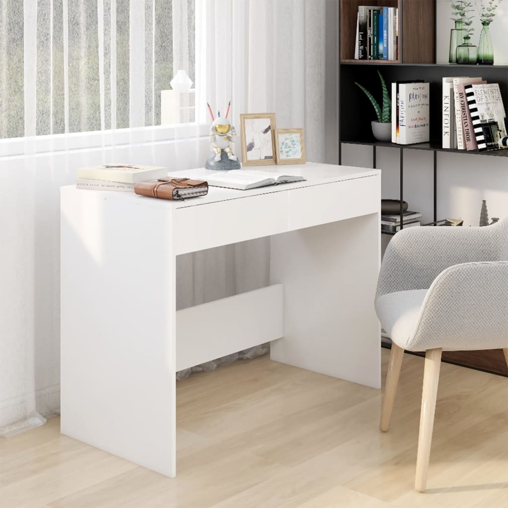 Bureau blanc 101x50x76,5 cm en bois