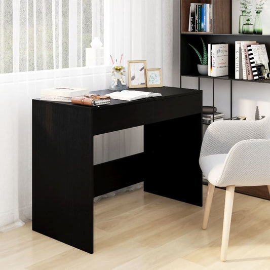 Bureau noir 101x50x76,5 cm en bois