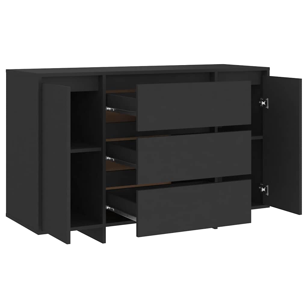 Sideboard mit 3 Schubladen Schwarz 120x41x75 cm Holzwerkstoff