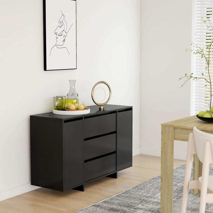 Sideboard mit 3 Schubladen Schwarz 120x41x75 cm Holzwerkstoff