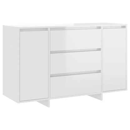 Sideboard 3 Schubladen Hochglanz-Weiß 120x41x75cm Holzwerkstoff