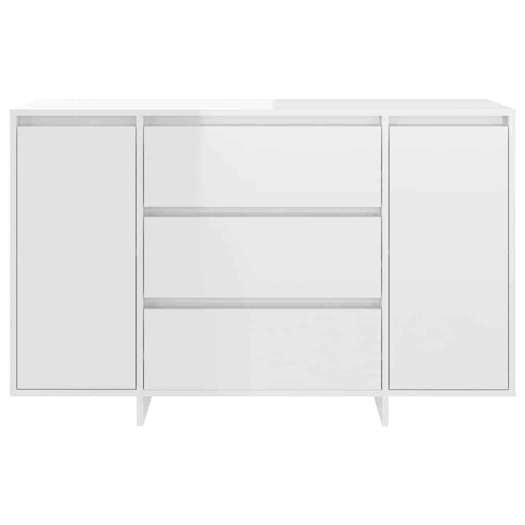 Sideboard 3 Schubladen Hochglanz-Weiß 120x41x75cm Holzwerkstoff
