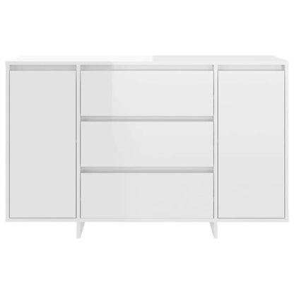 Sideboard 3 Schubladen Hochglanz-Weiß 120x41x75cm Holzwerkstoff