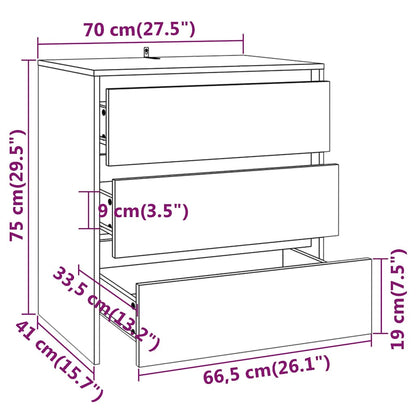 Sideboard Betongrau 70x41x75 cm Holzwerkstoff