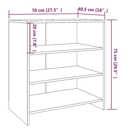 Sideboard Weiß 70x40,5x75 cm Holzwerkstoff