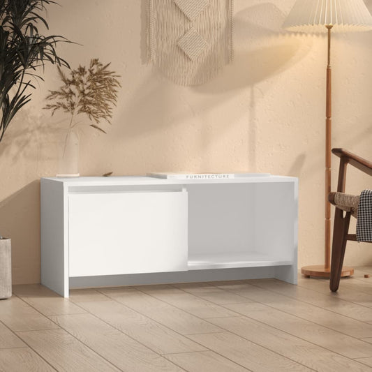 Meuble TV blanc 90x35x40 cm en matériau à base de bois