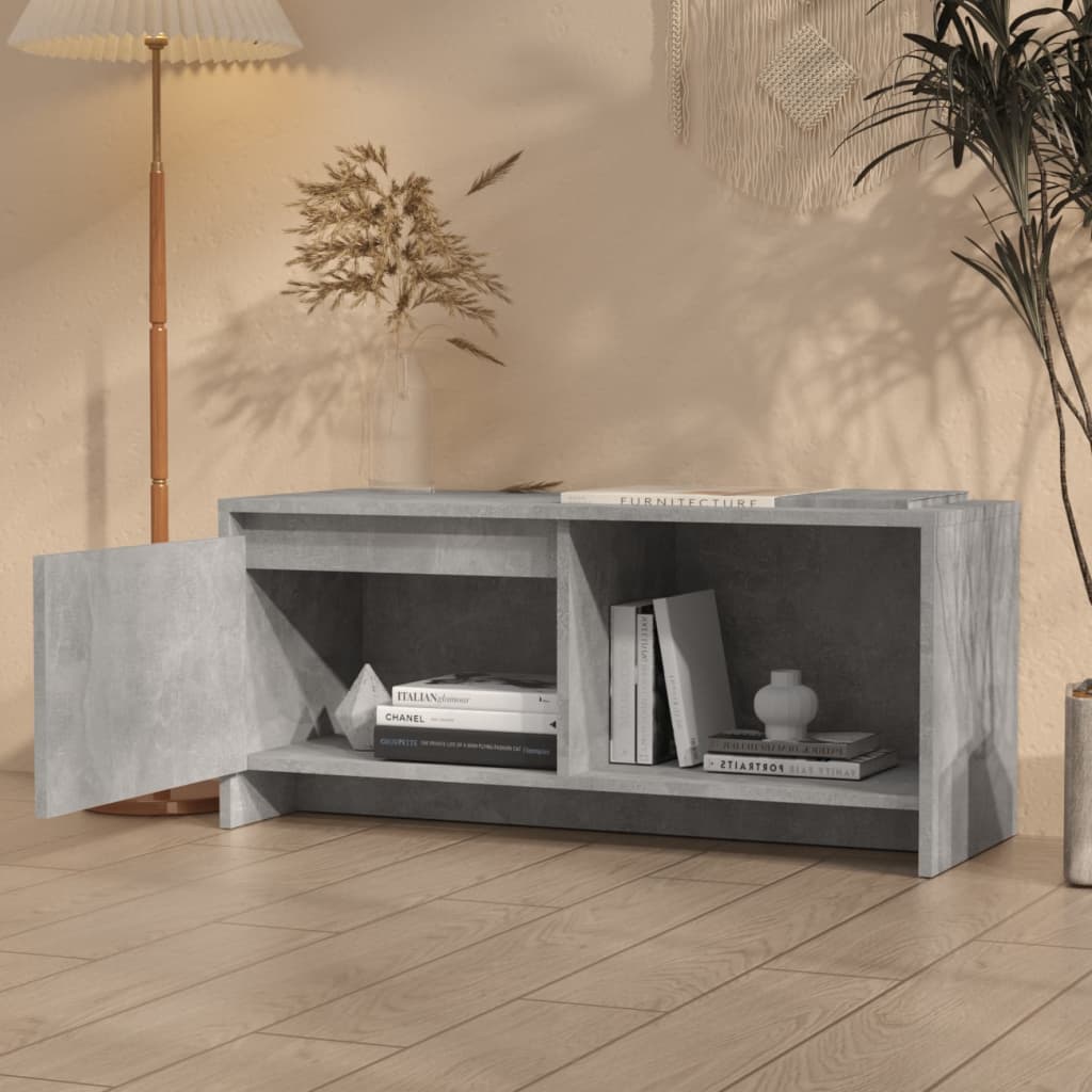 Meuble TV gris béton 90x35x40 cm en bois