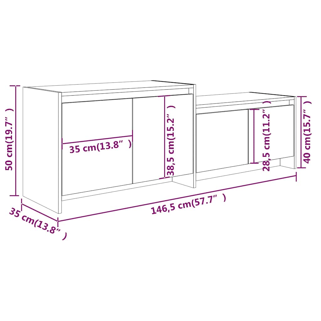 TV-Schrank Sonoma-Eiche 146,5x35x50 cm Holzwerkstoff