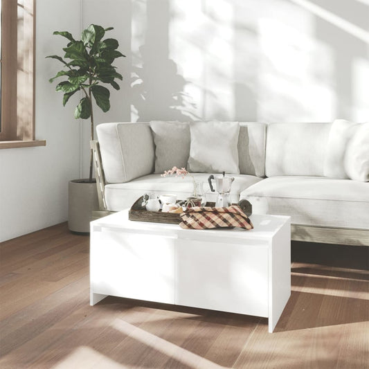 Table basse blanche 90x50x41,5 cm en bois