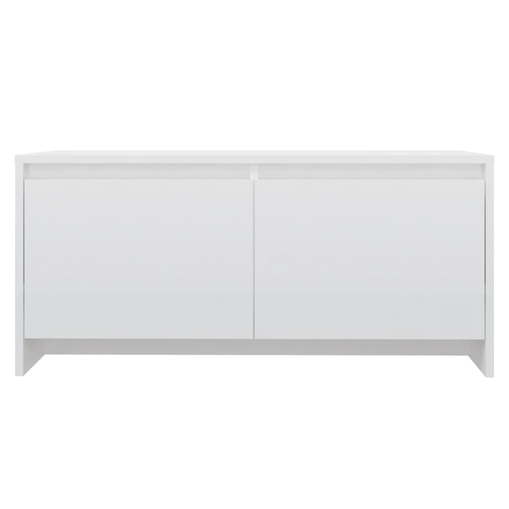 Table basse blanc brillant 90x50x41,5 cm en bois