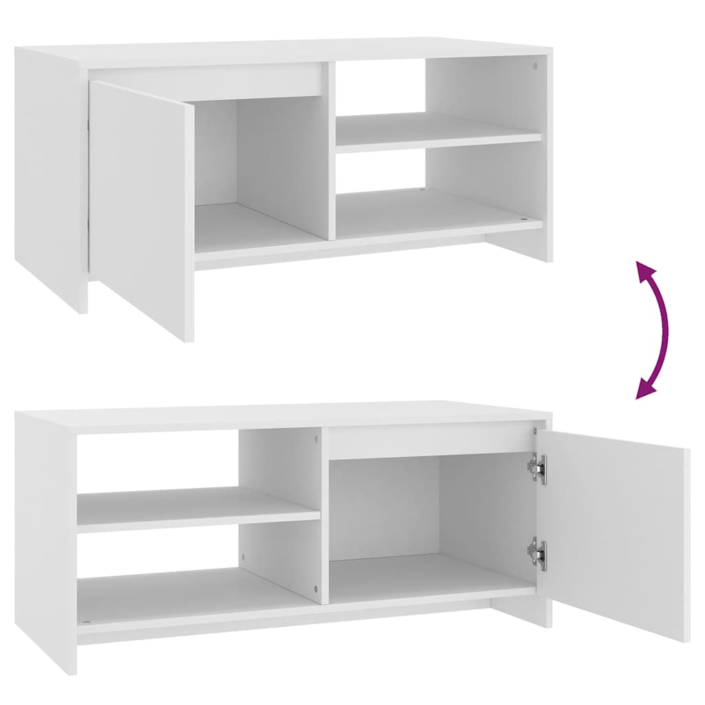 Couchtisch Weiß 102x50x45 cm Holzwerkstoff