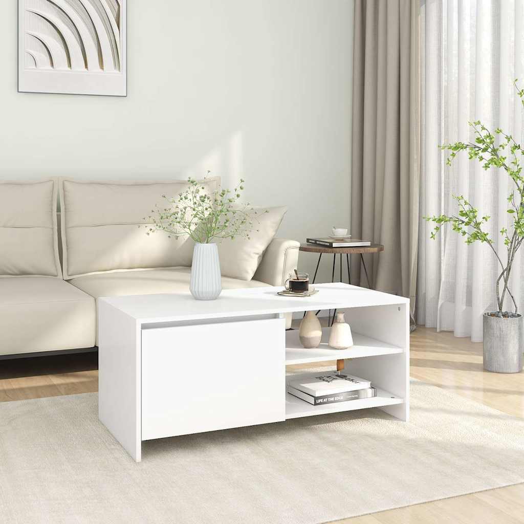 Couchtisch Weiß 102x50x45 cm Holzwerkstoff