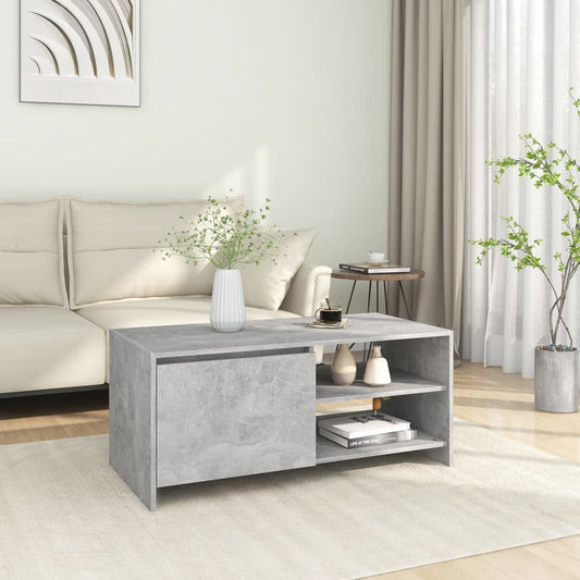 Table basse gris béton 102x50x45 cm en bois