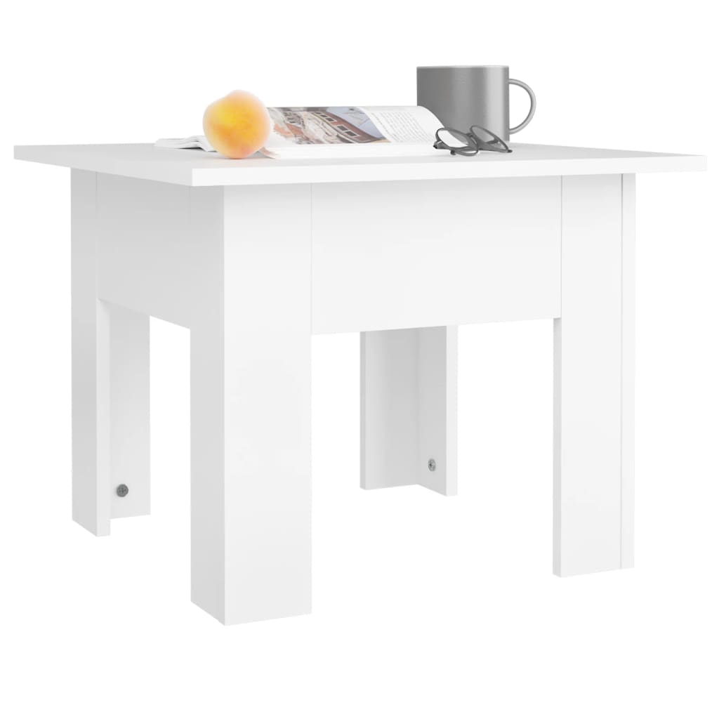 Table basse blanche 55x55x42 cm en bois