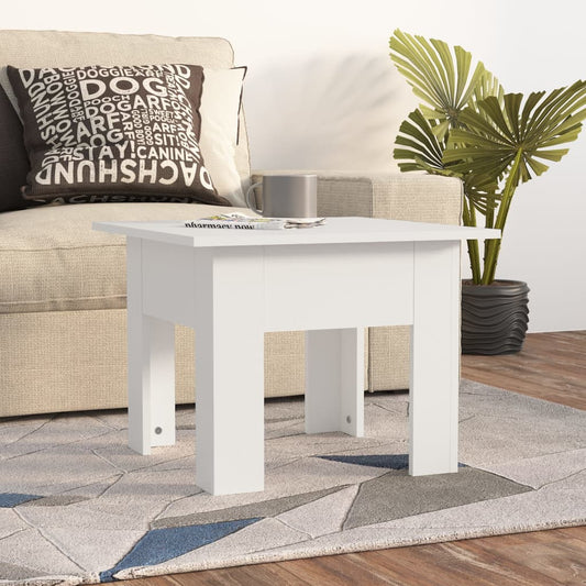 Table basse blanche 55x55x42 cm en bois