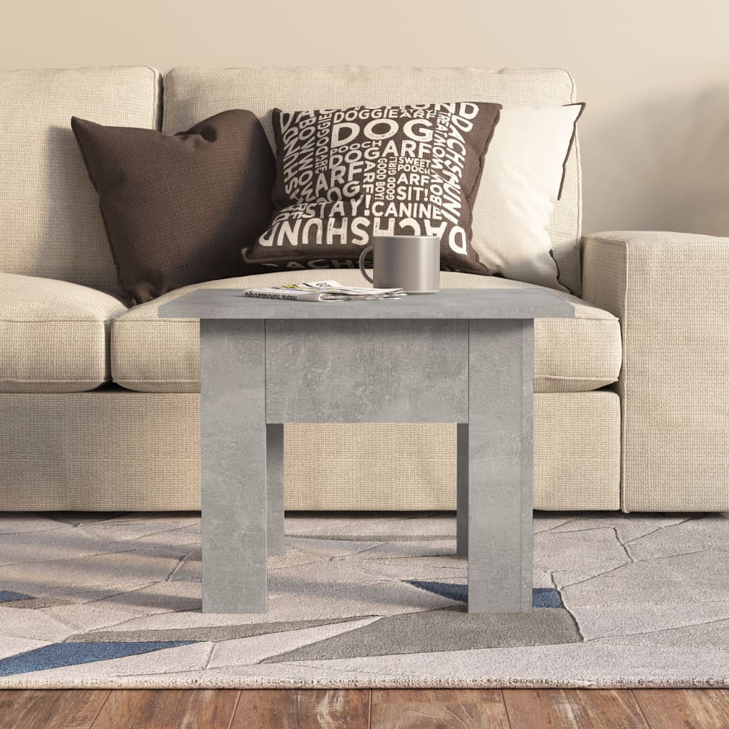 Table basse gris béton 55x55x42 cm en bois