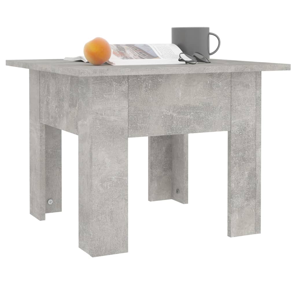 Table basse gris béton 55x55x42 cm en bois