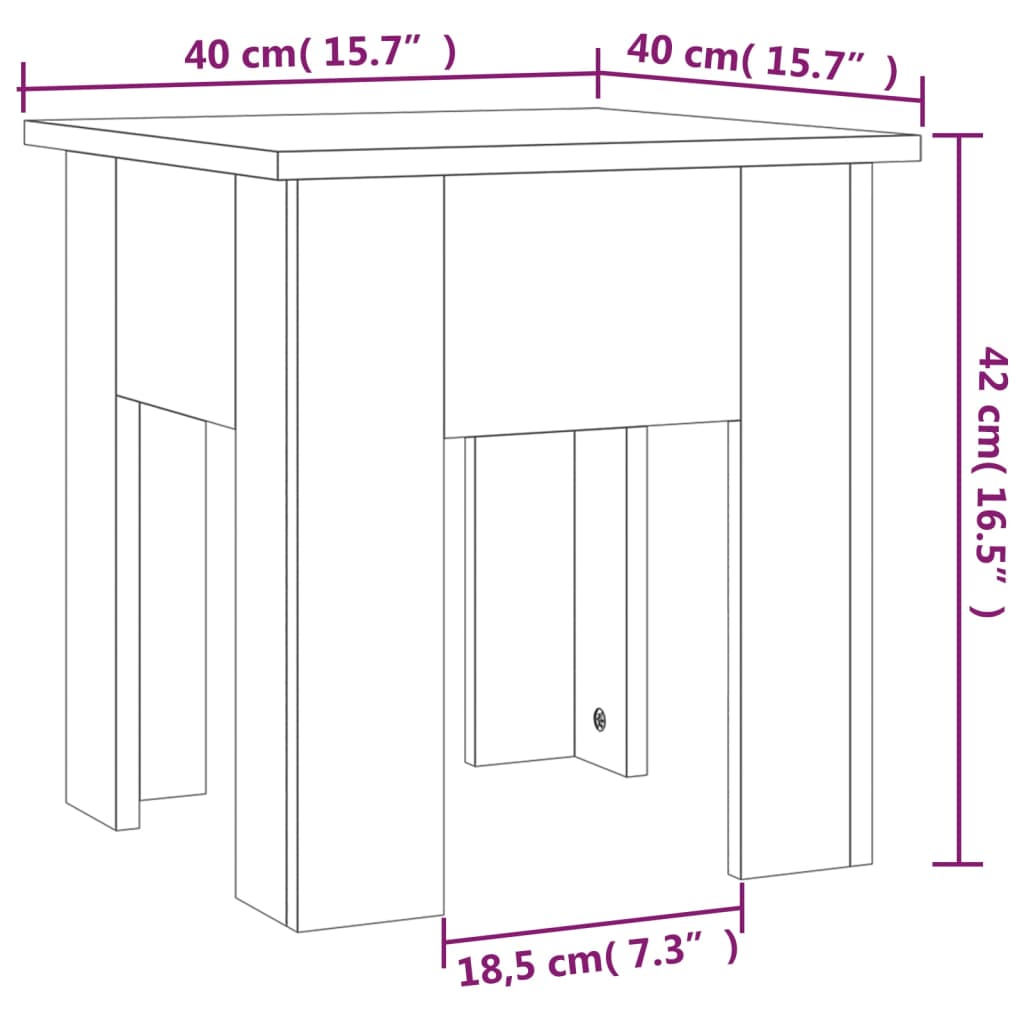 Table basse gris béton 40x40x42 cm en bois