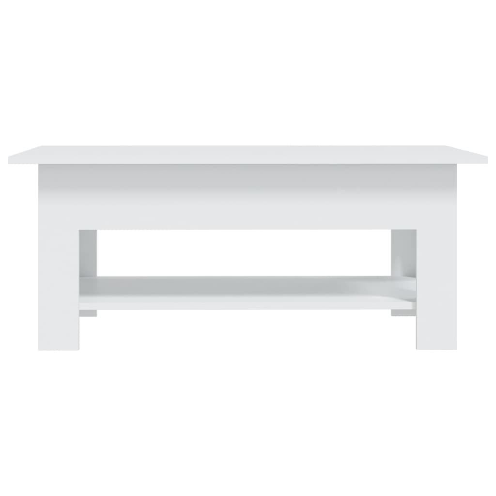 Table basse blanche 102x55x42 cm en bois