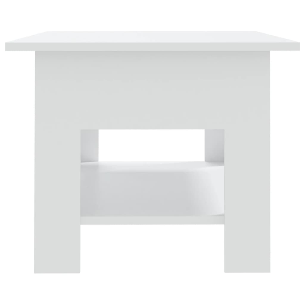 Table basse blanche 102x55x42 cm en bois