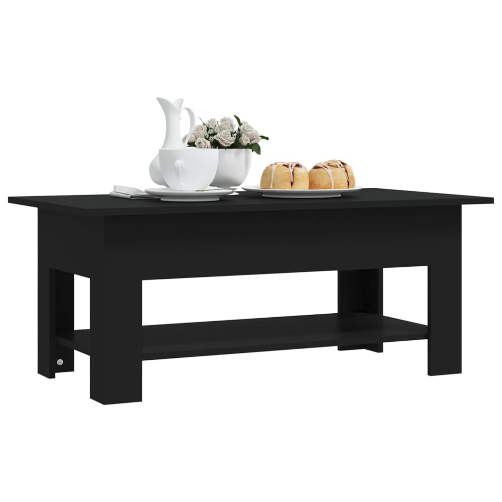 Coffee Table Black 102x55x42 cm Wood Material