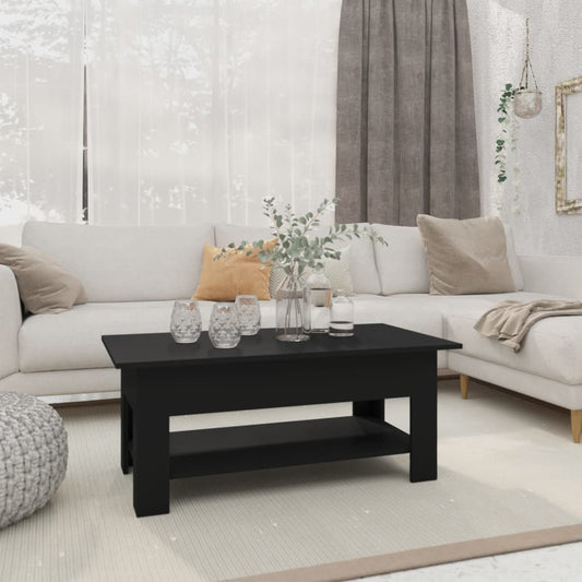 Coffee Table Black 102x55x42 cm Wood Material