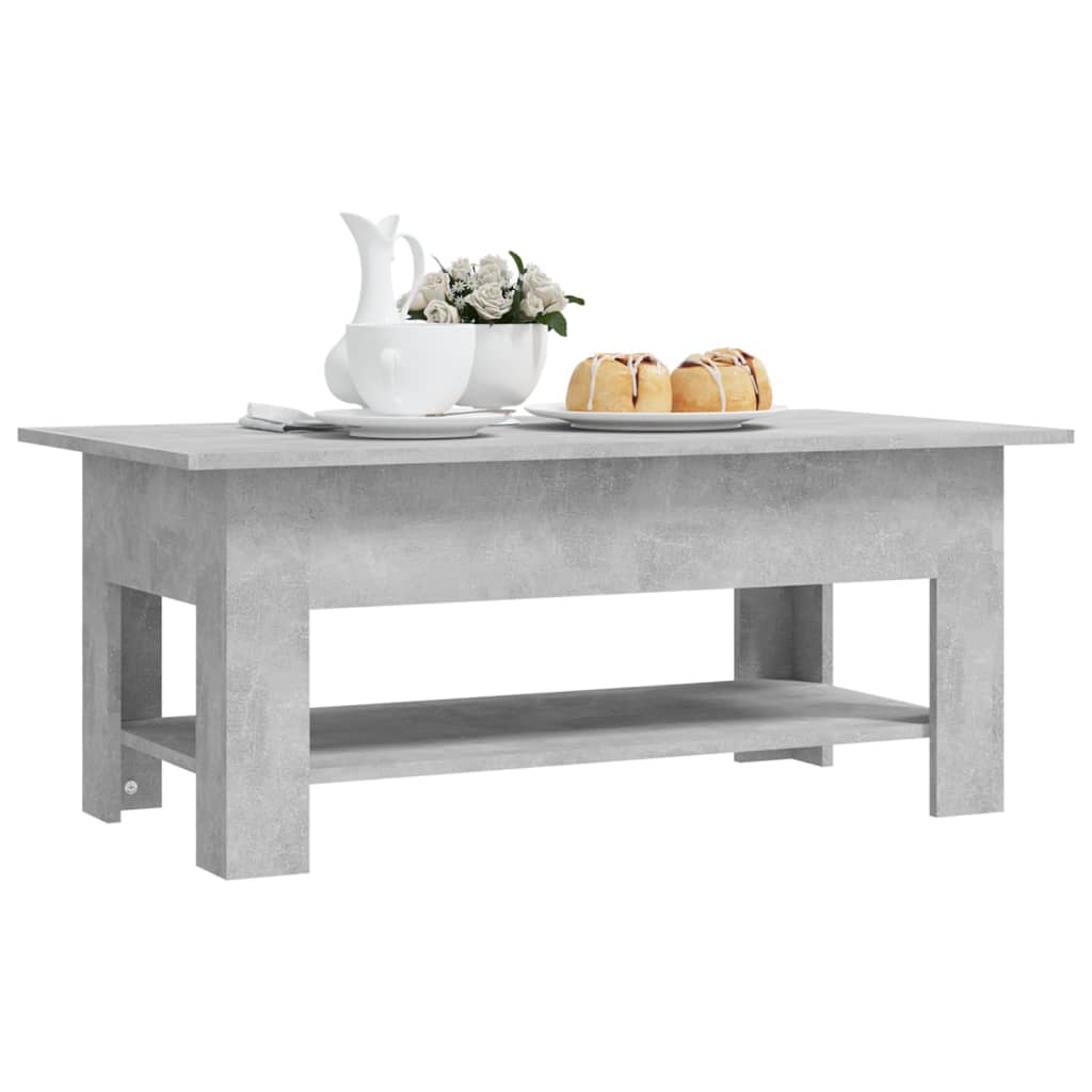 Table basse gris béton 102x55x42 cm en bois