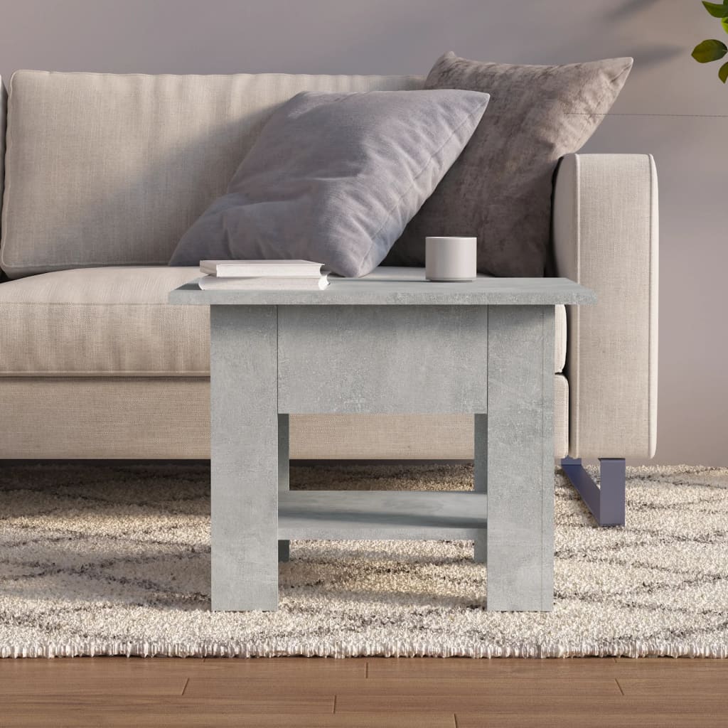 Table basse gris béton 55x55x42 cm en bois