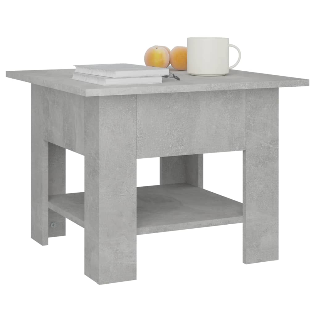 Table basse gris béton 55x55x42 cm en bois