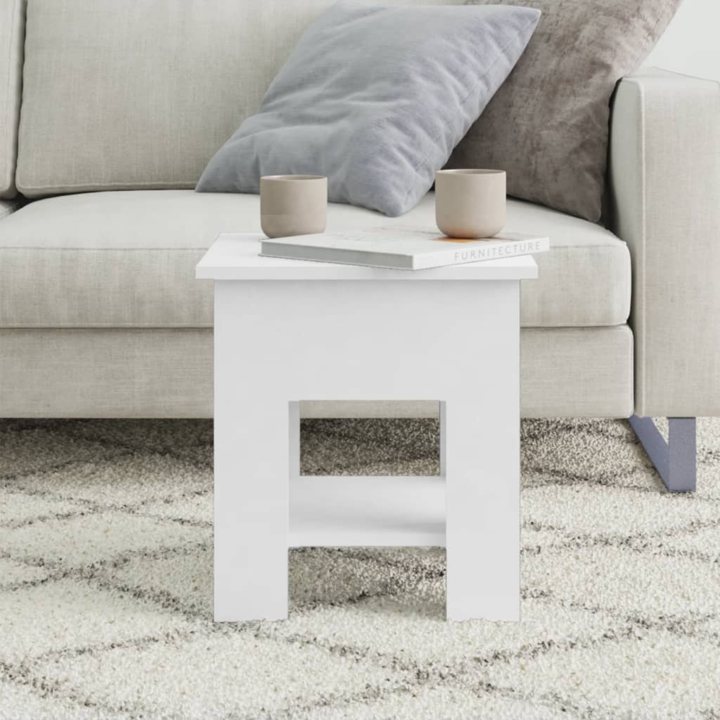 Table basse blanche 40x40x42 cm en bois
