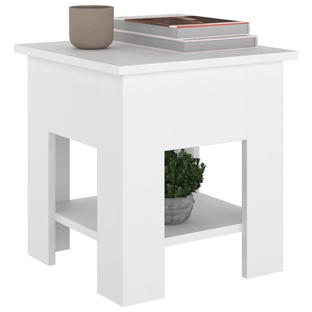 Table basse blanche 40x40x42 cm en bois