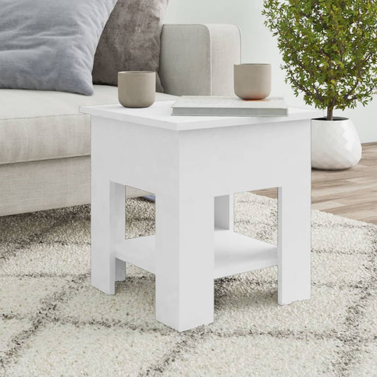 Table basse blanche 40x40x42 cm en bois