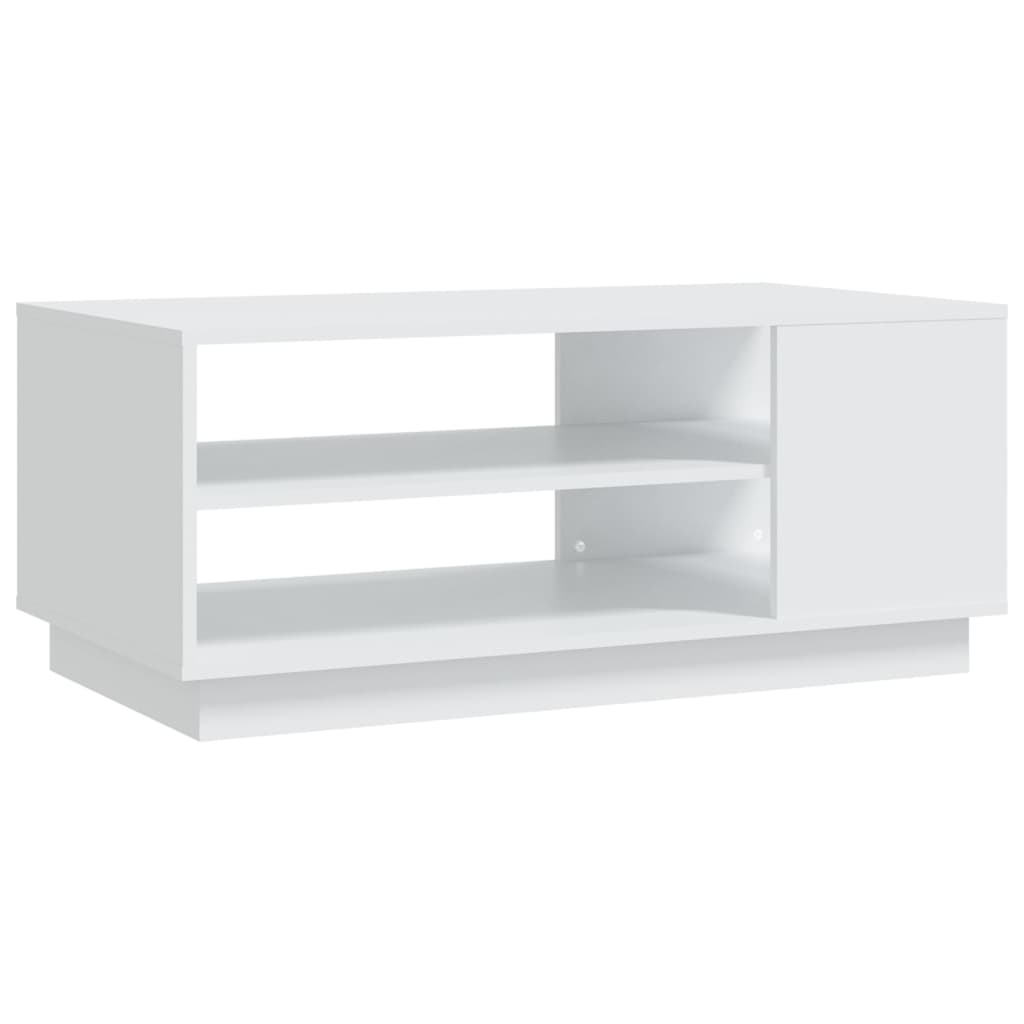 Table basse blanche 102x55x43 cm en bois