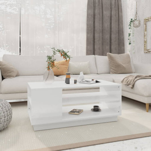 Table basse blanche 102x55x43 cm en bois