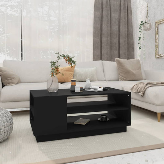 Coffee Table Black 102x55x43 cm Wood Material