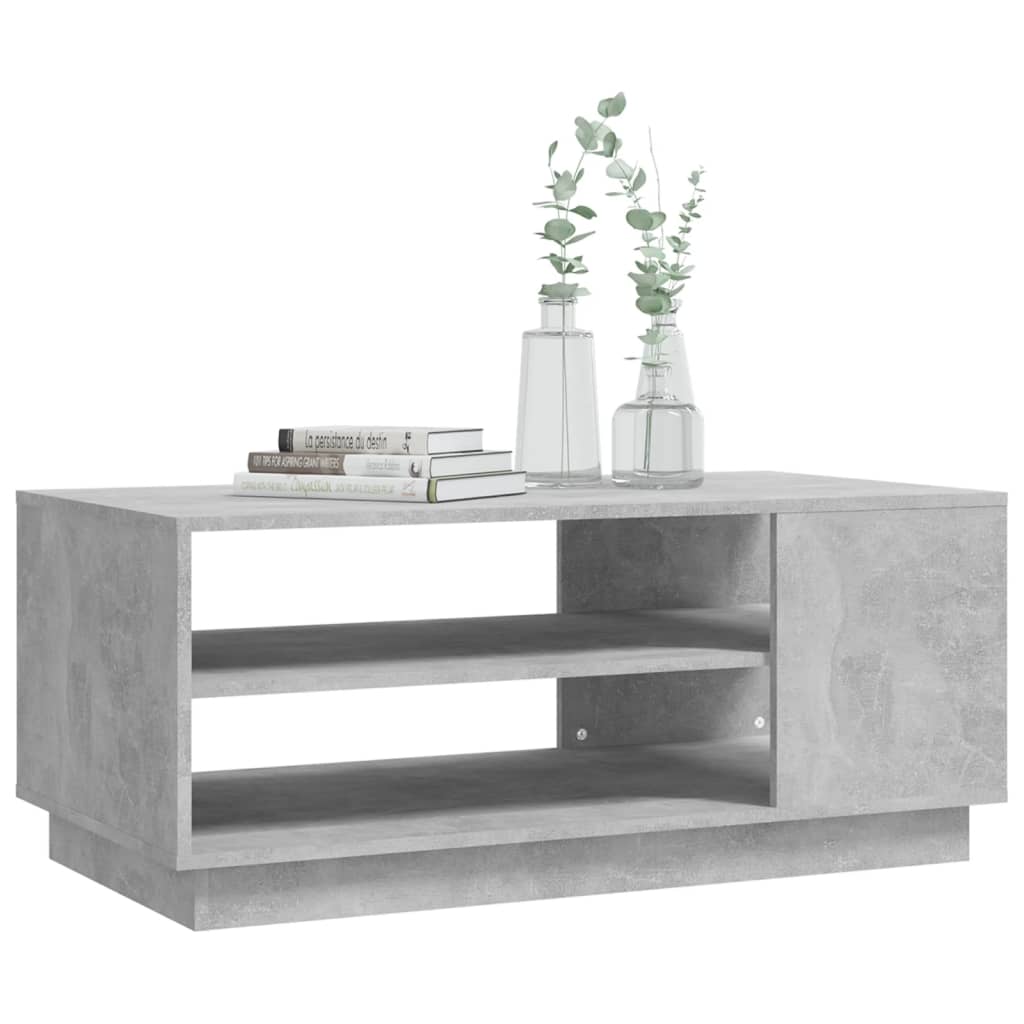 Table basse gris béton 102x55x43 cm en bois