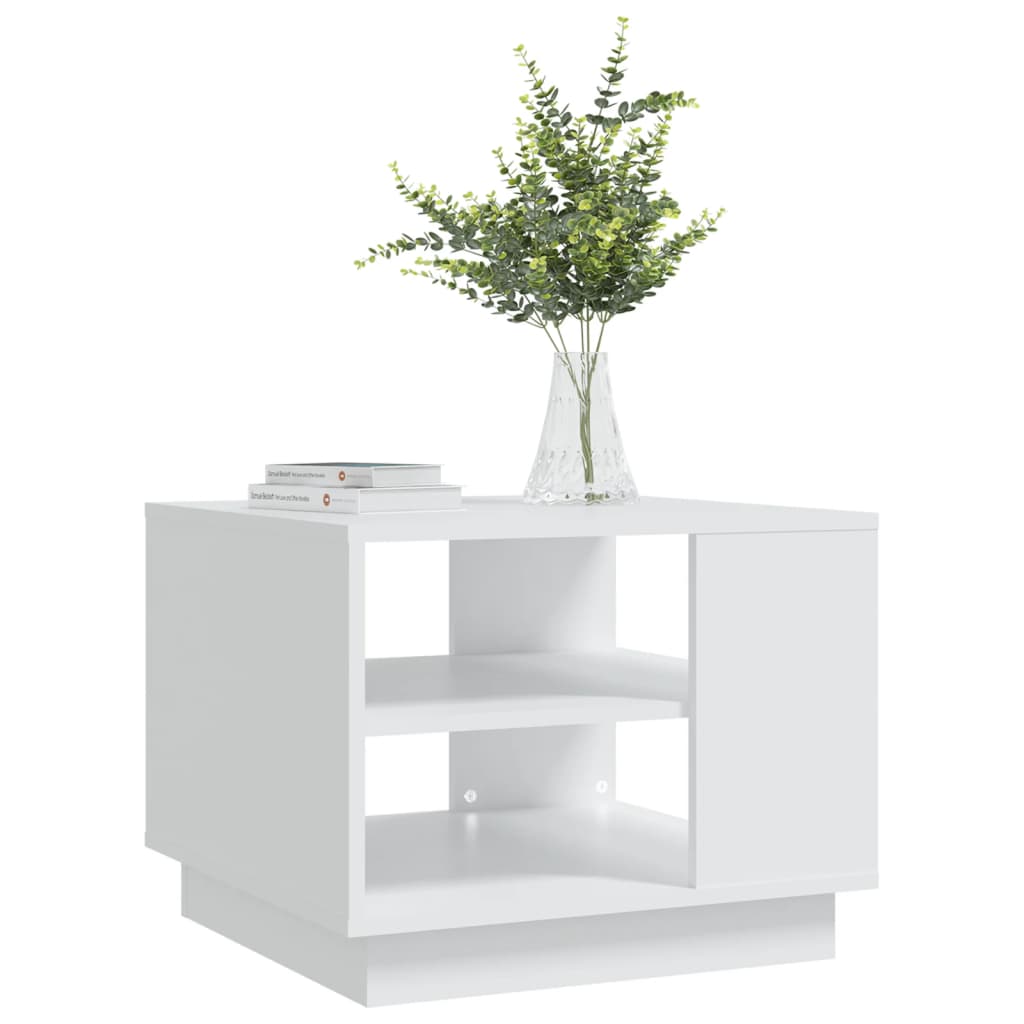 Table basse blanche 55x55x43 cm en bois