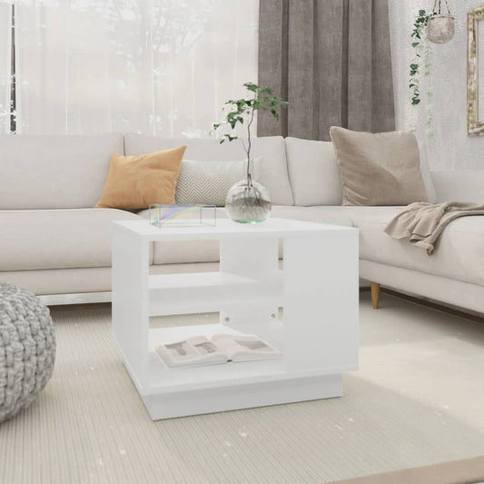 Table basse blanche 55x55x43 cm en bois