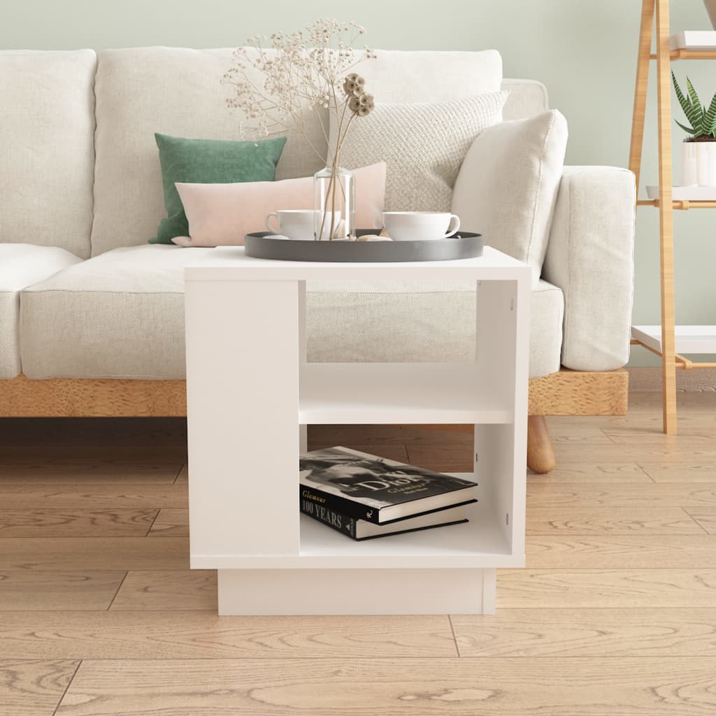 Table basse blanche 40x40x43 cm en bois