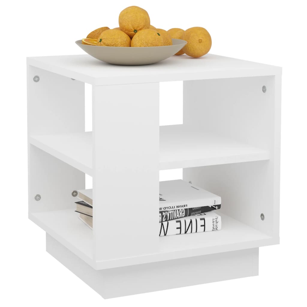 Table basse blanche 40x40x43 cm en bois