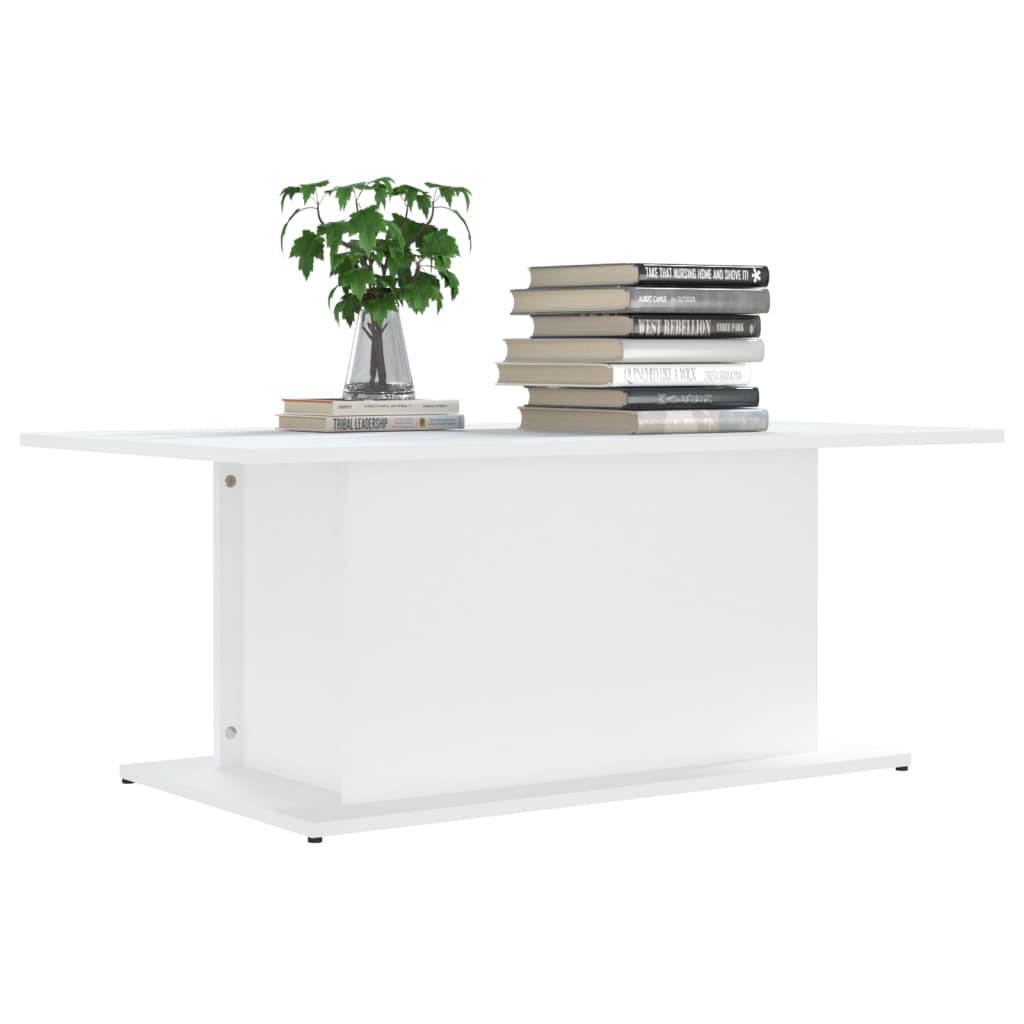 Table basse blanche 102x55,5x40 cm en bois