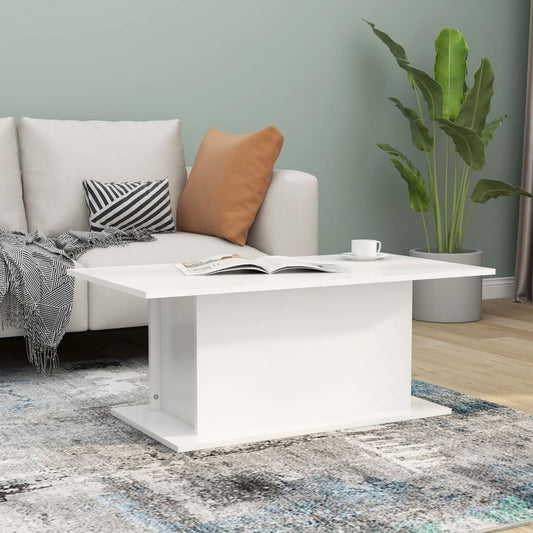 Table basse blanche 102x55,5x40 cm en bois