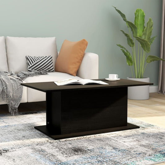 Coffee Table Black 102x55.5x40 cm Wood Material