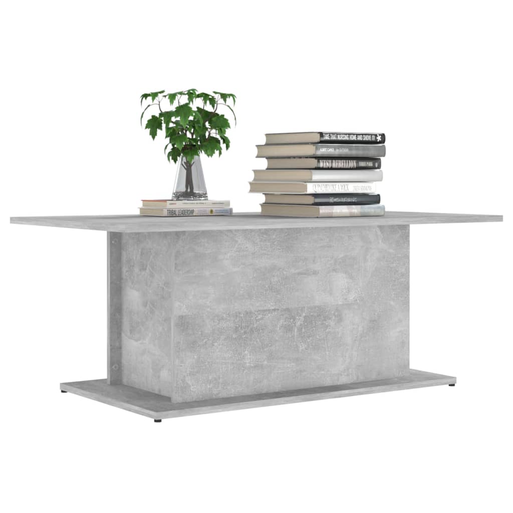 Table basse en béton gris 102x55,5x40 cm en bois