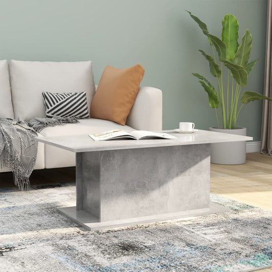 Table basse en béton gris 102x55,5x40 cm en bois