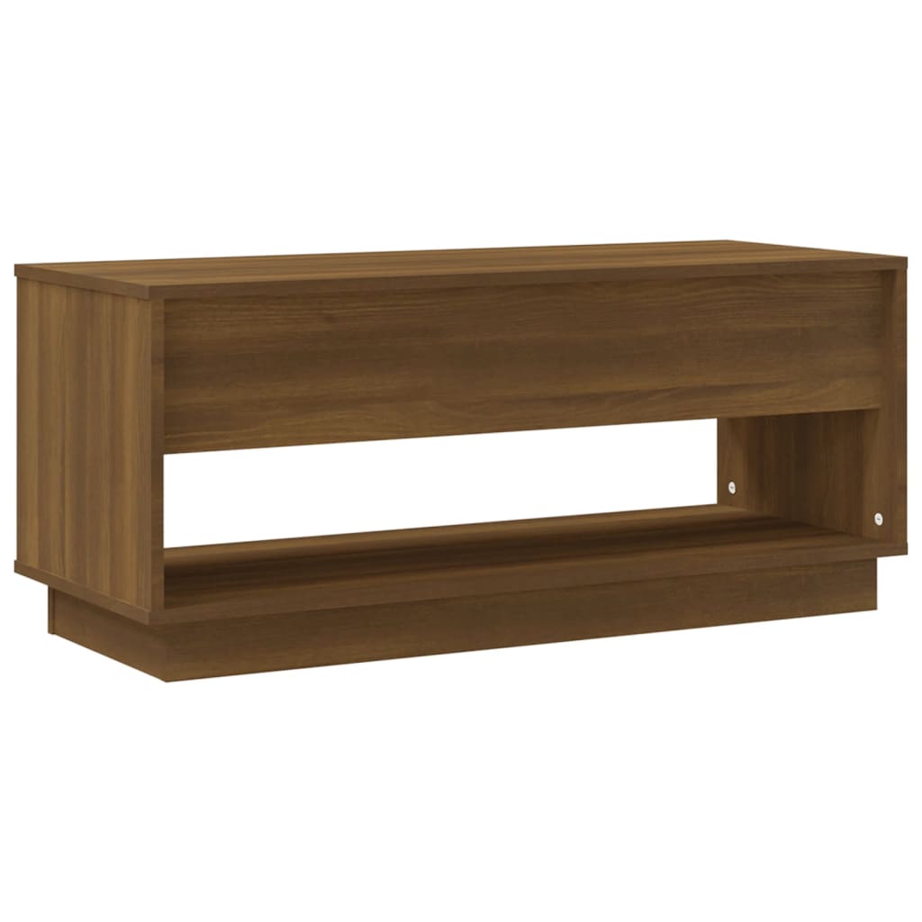 Meuble TV aspect chêne marron 102x41x44 cm matériau bois