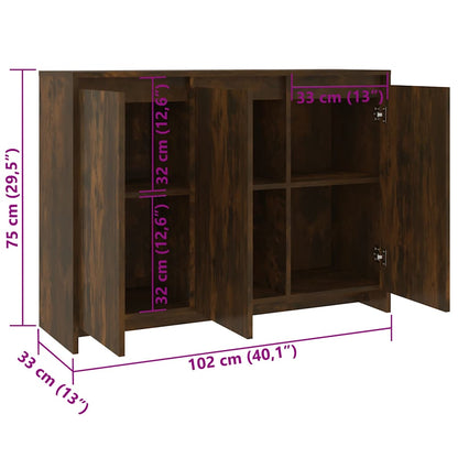 Sideboard Räuchereiche 102x33x75 cm Holzwerkstoff